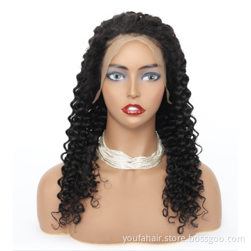 Pre Plucked Baby Hair HD Lace Front Wig Vendors Wholesale Indian Raw Hair Unprocessed Hair Deep Wave Transparent Lace Front Wig